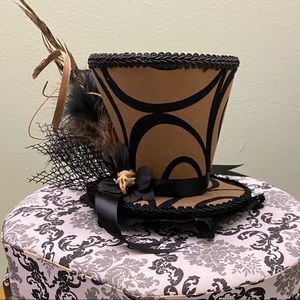 OOAK Handmade Steampunk Mini Tophat w Rat Skull